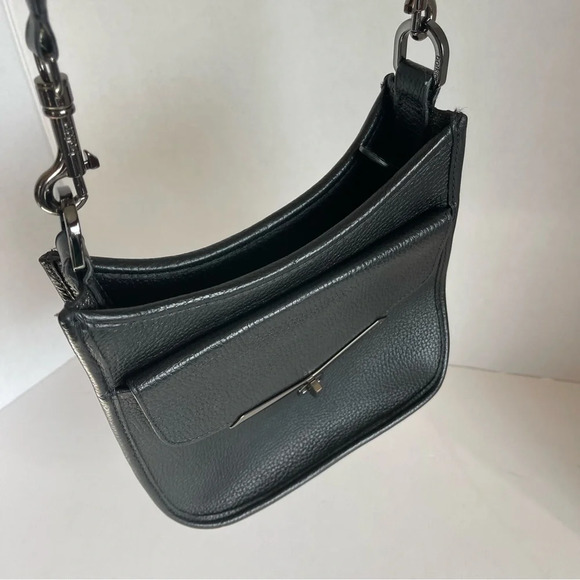 Botkier Valentina Small Hobo Saddle Crossbody Bag -  Black Leather - Picture 9 of 16